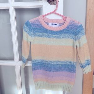 Old Navy Girls Rainbow Ombre Striped Long Sleeve Sweater Dress - NWOT